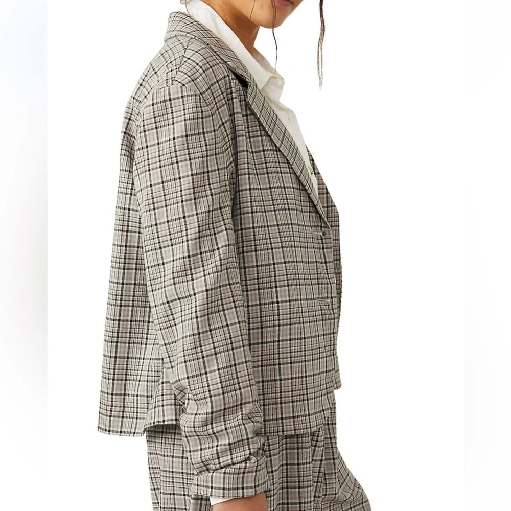 NWT Free People Cali Plaid Blazer